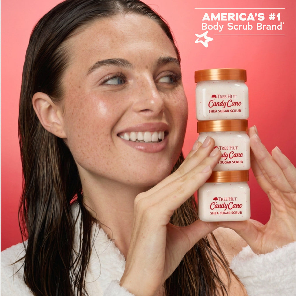 Candy Cane Mini Shea Sugar Scrub 3.4 oz On the Go