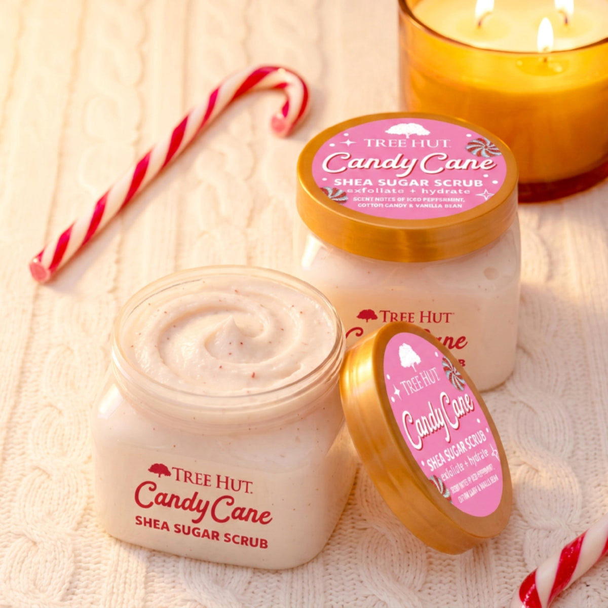 Candy Cane Mini Shea Sugar Scrub 3.4 oz On the Go